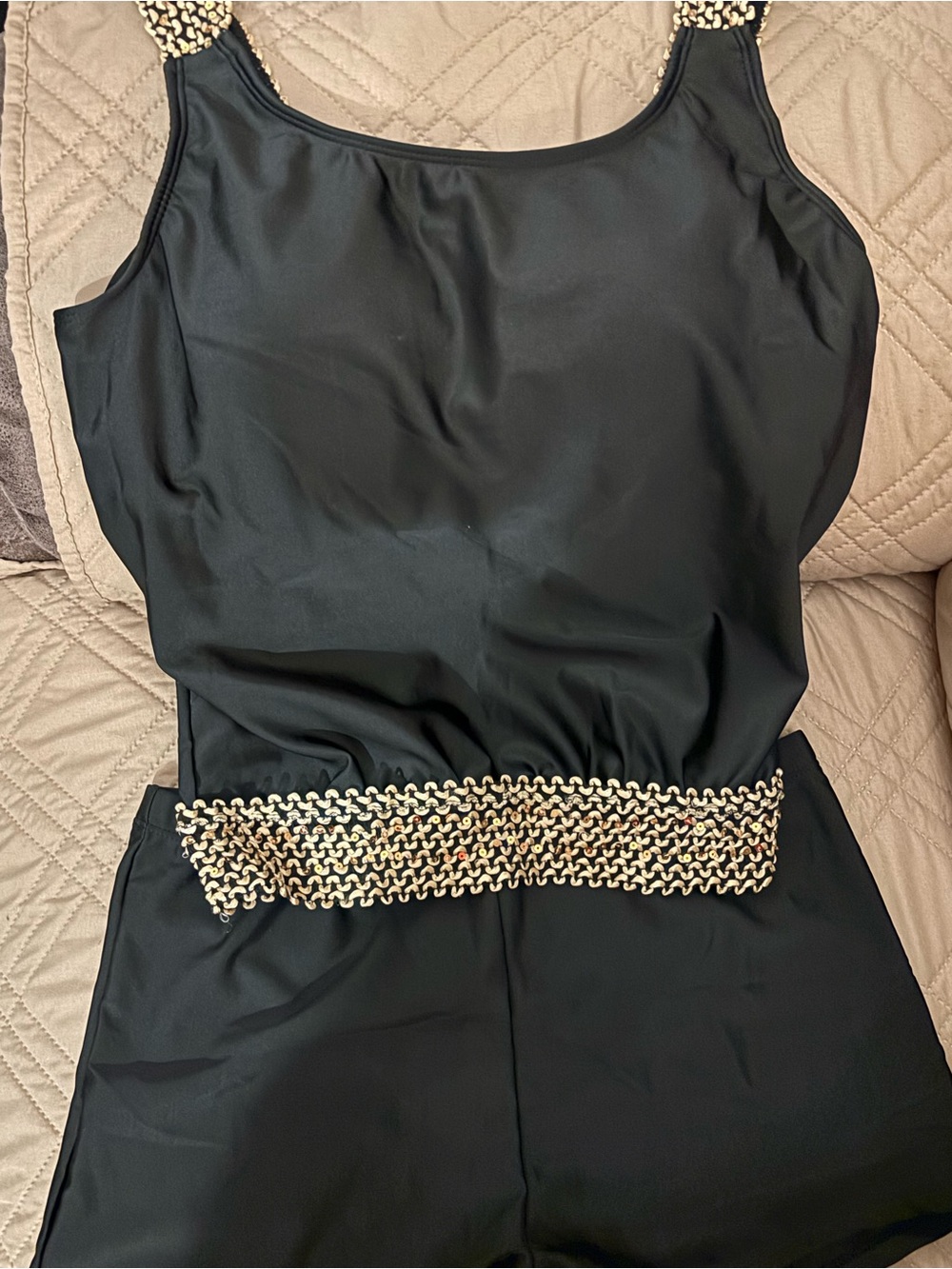 Black and Gold Women’s XL Tankini